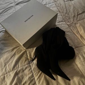 BALENCIAGA KNIFE 110mm OVER THE KNEE SPANDEX BOOT BLACK SIZE 38 WITH OG BOX